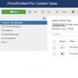 Form2Content Content Type Manager